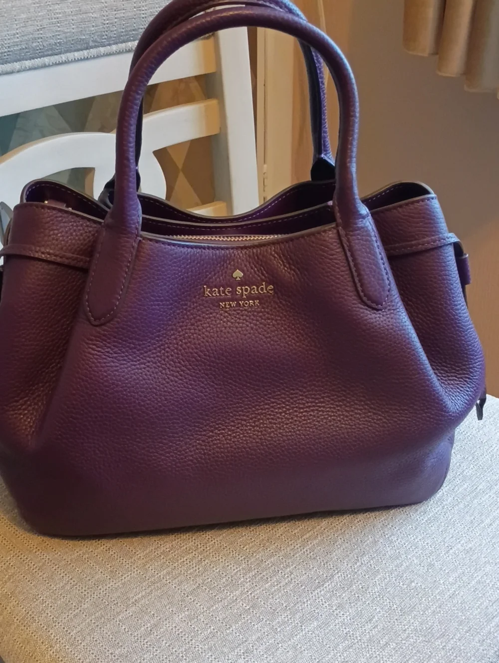 Kate Spade Large Dumpling Satchel Bag Ripe Plum purple